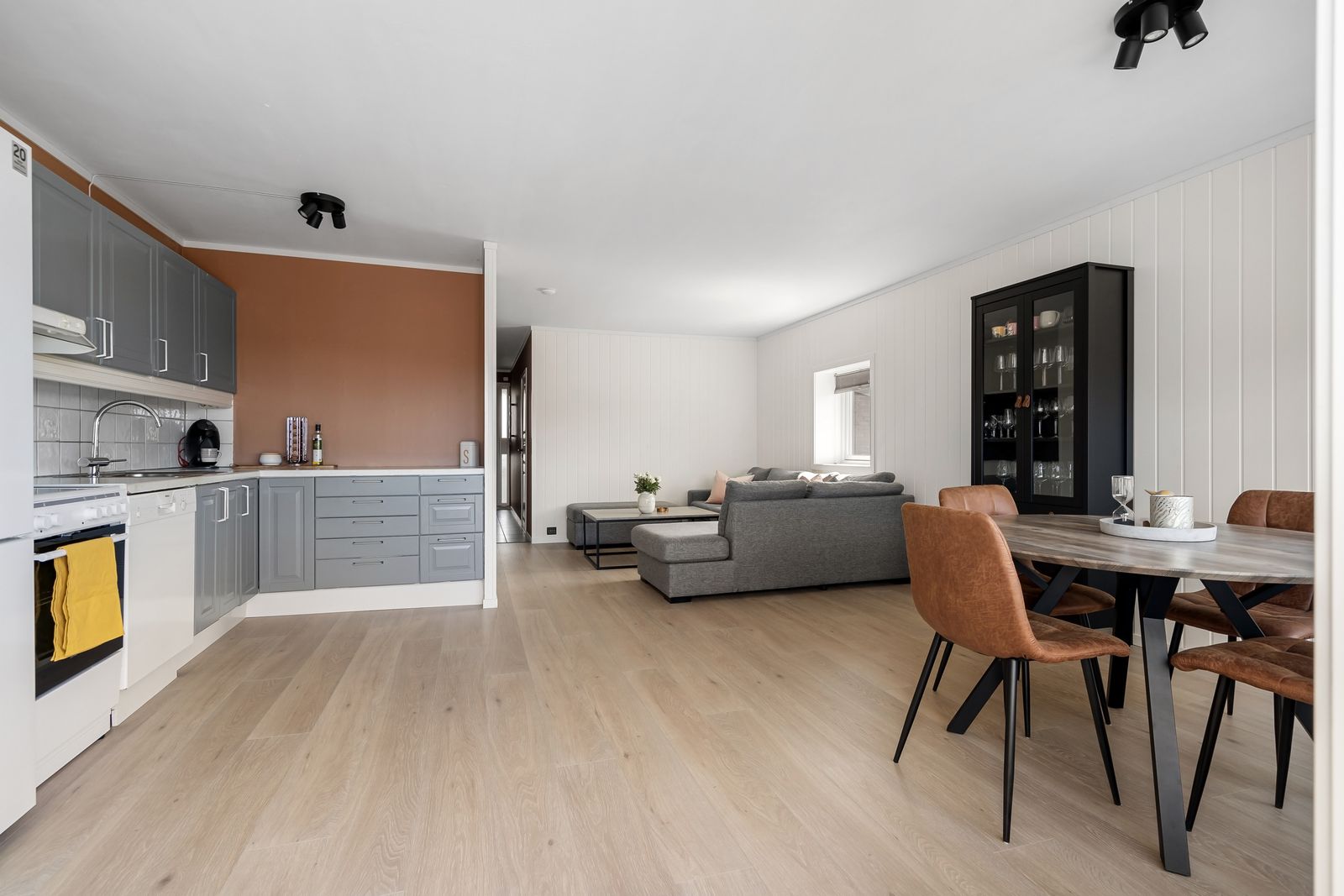 Watertown Condo Remodel — finished open-plan kitchen and living space